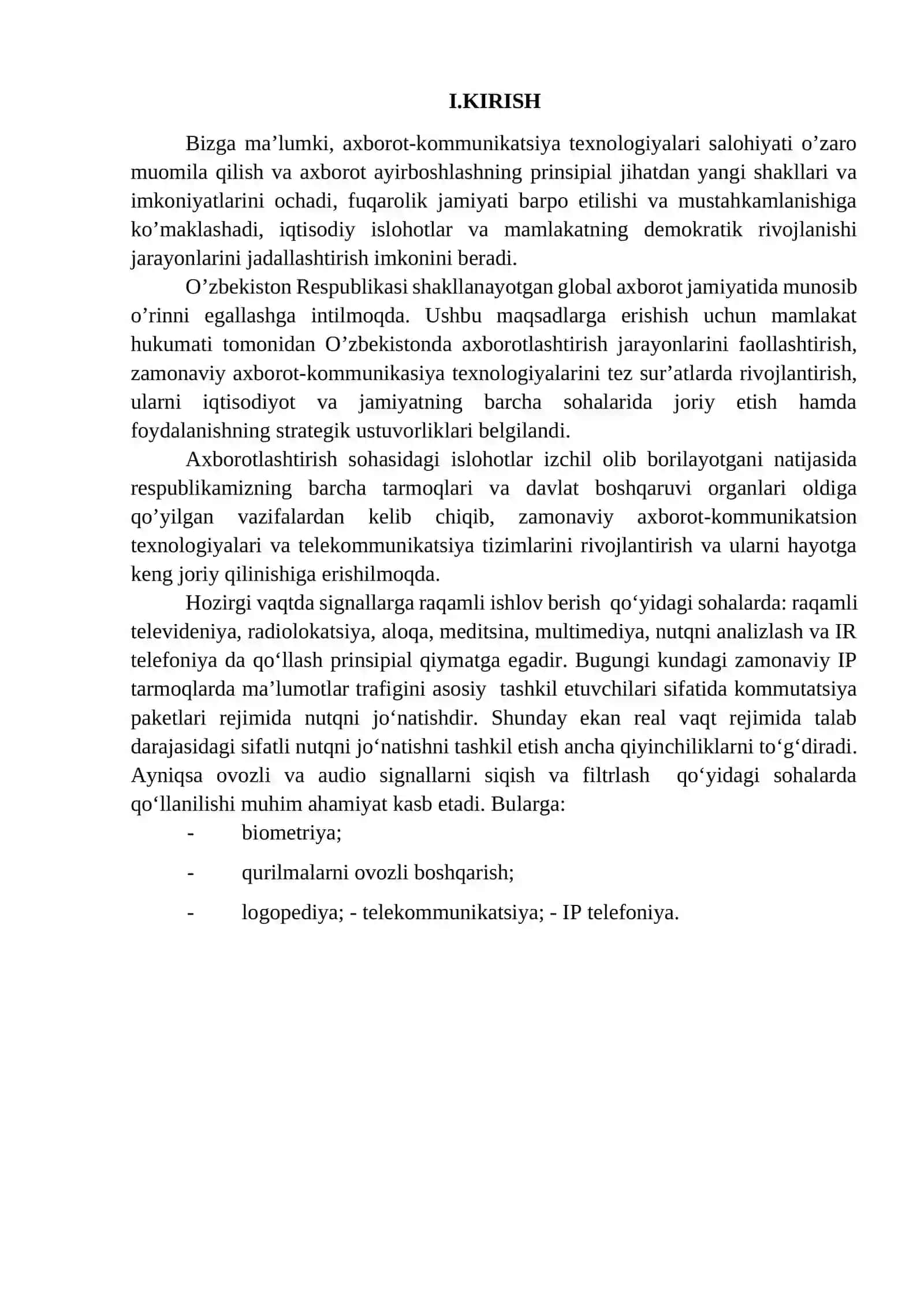 Signallarga raqamli ishlov berish tizimlari arxitekturasi 3