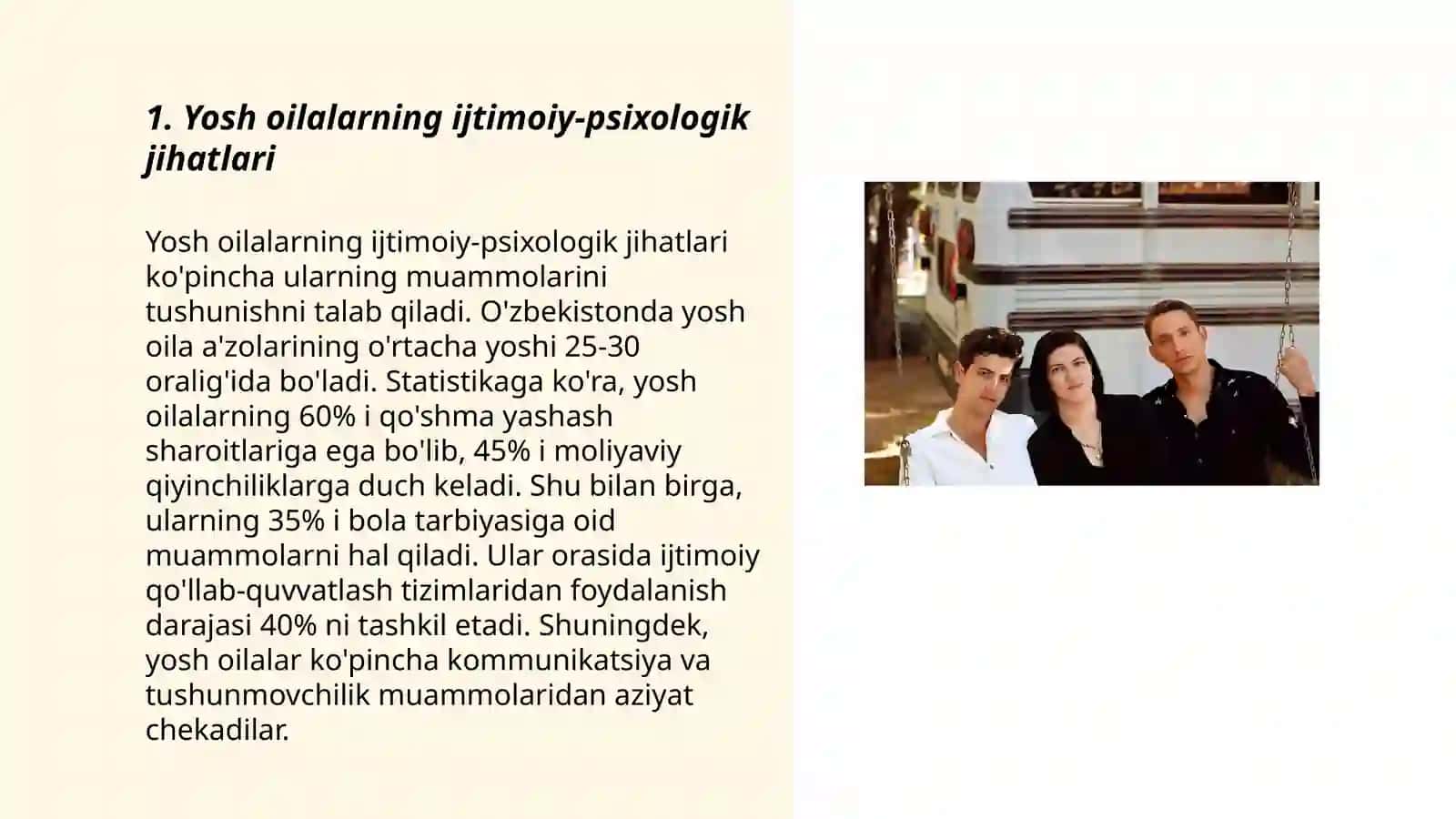 Yosh oiladagi o'zaro munosabatlarining o'ziga xosligi 3