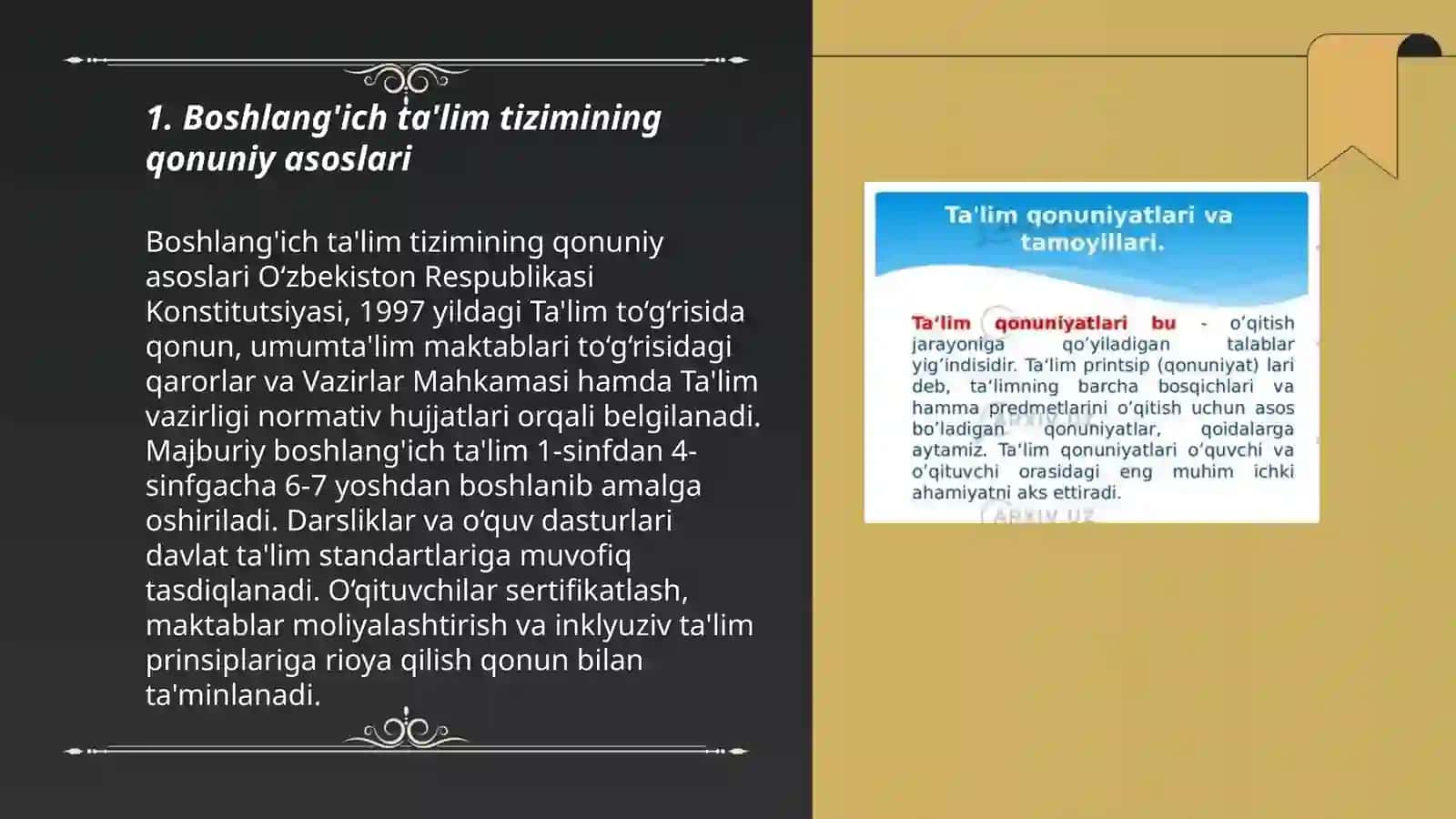 Boshlang'ich ta'lim tizimi tamoyillari va qonuniyatlari 3