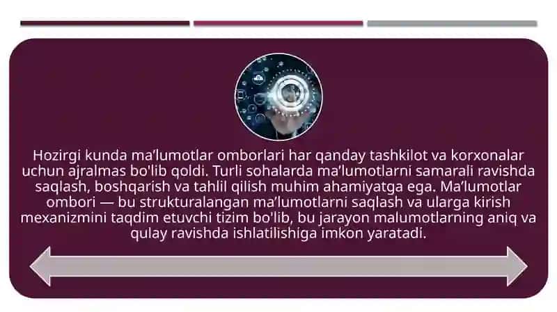 Sohalar boʻyicha maʼlumotlar omborini yaratish va u bilan ishlash 3