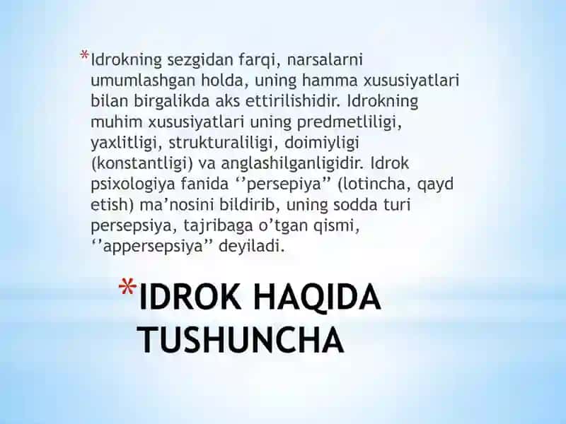Idrokning umumiy tavsifnomasi 3