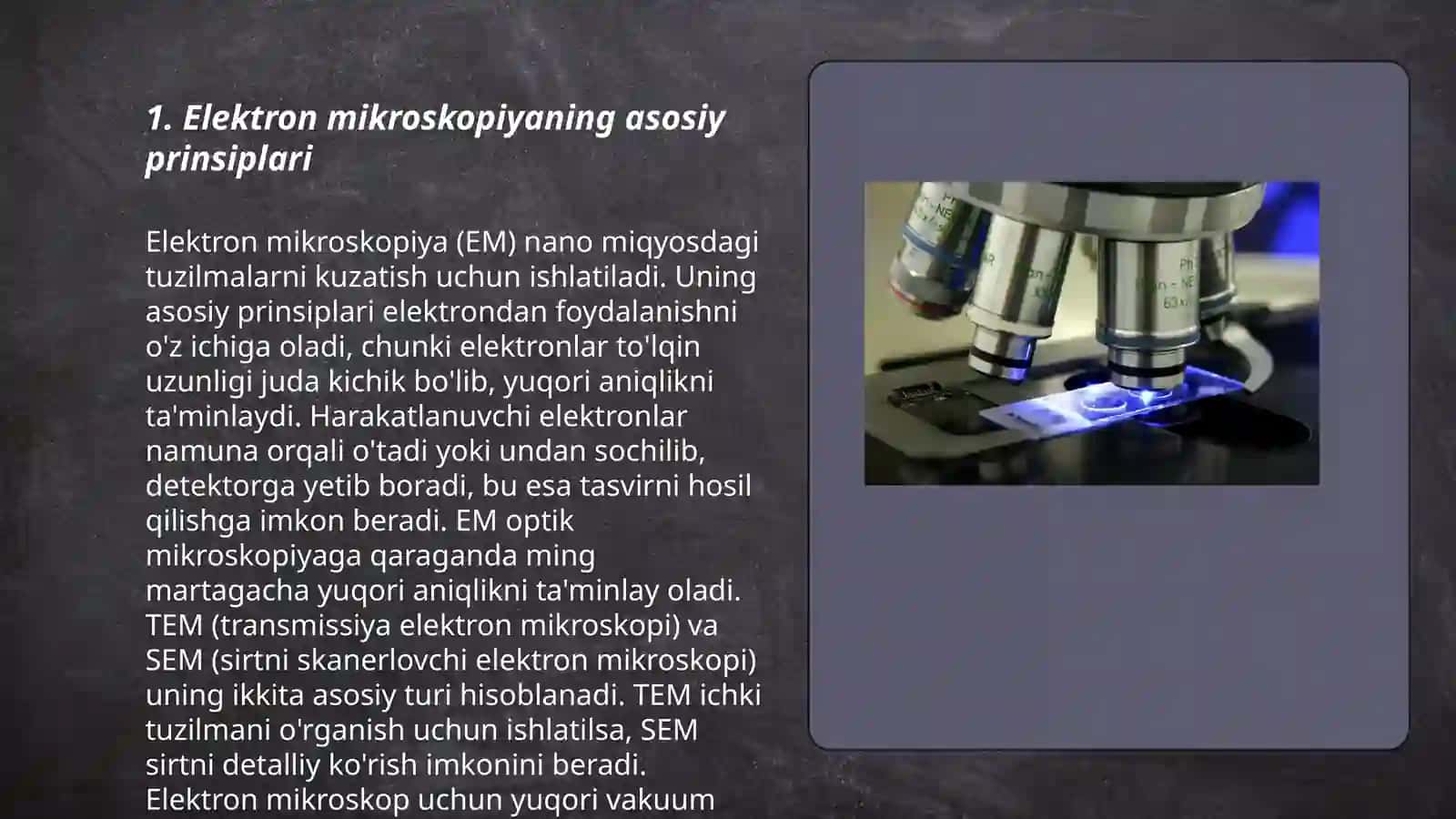 Elektron mikroskopiya usullari tirik organizimga ta'siri 3