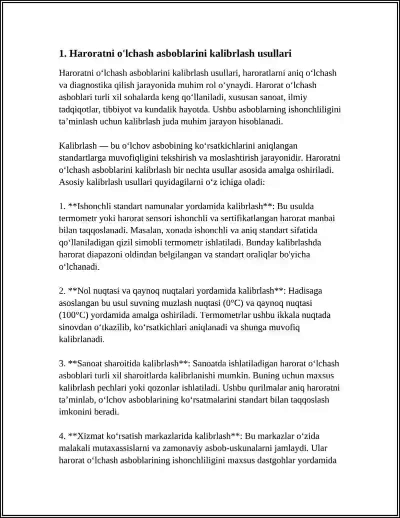 HARORATNI ÕLCHASH ASBOBLARINI ISHONCHLILIGINI DIAGNOSTIKALASH 3