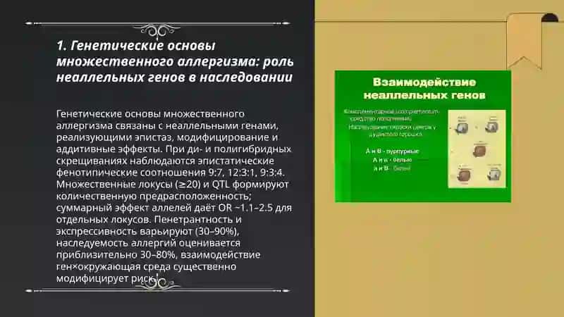 Ди-и полигибридное скрещивание Множественный аллергизм.Взаимадействие неаллельных генов 3