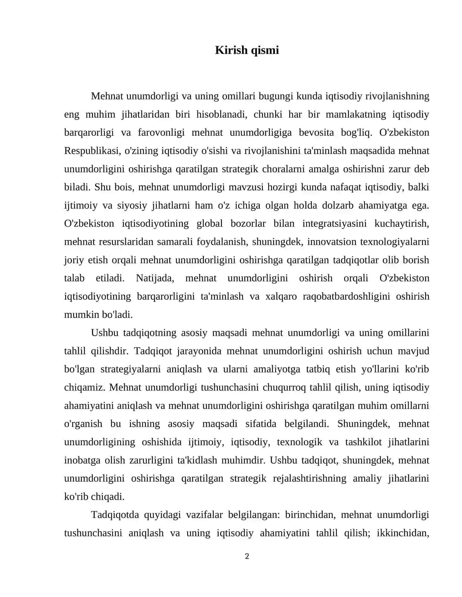 Mehnat unumdorligi va uning omilli tahlili 3