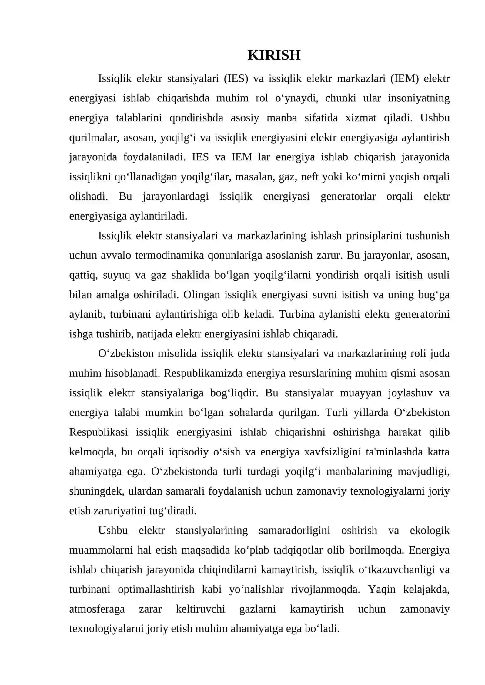 ISSIQLIK ELEKTR STANSIYALARI VA ISSIQLIK ELEKTR MARKAZLARI (IES VA IEM) 3