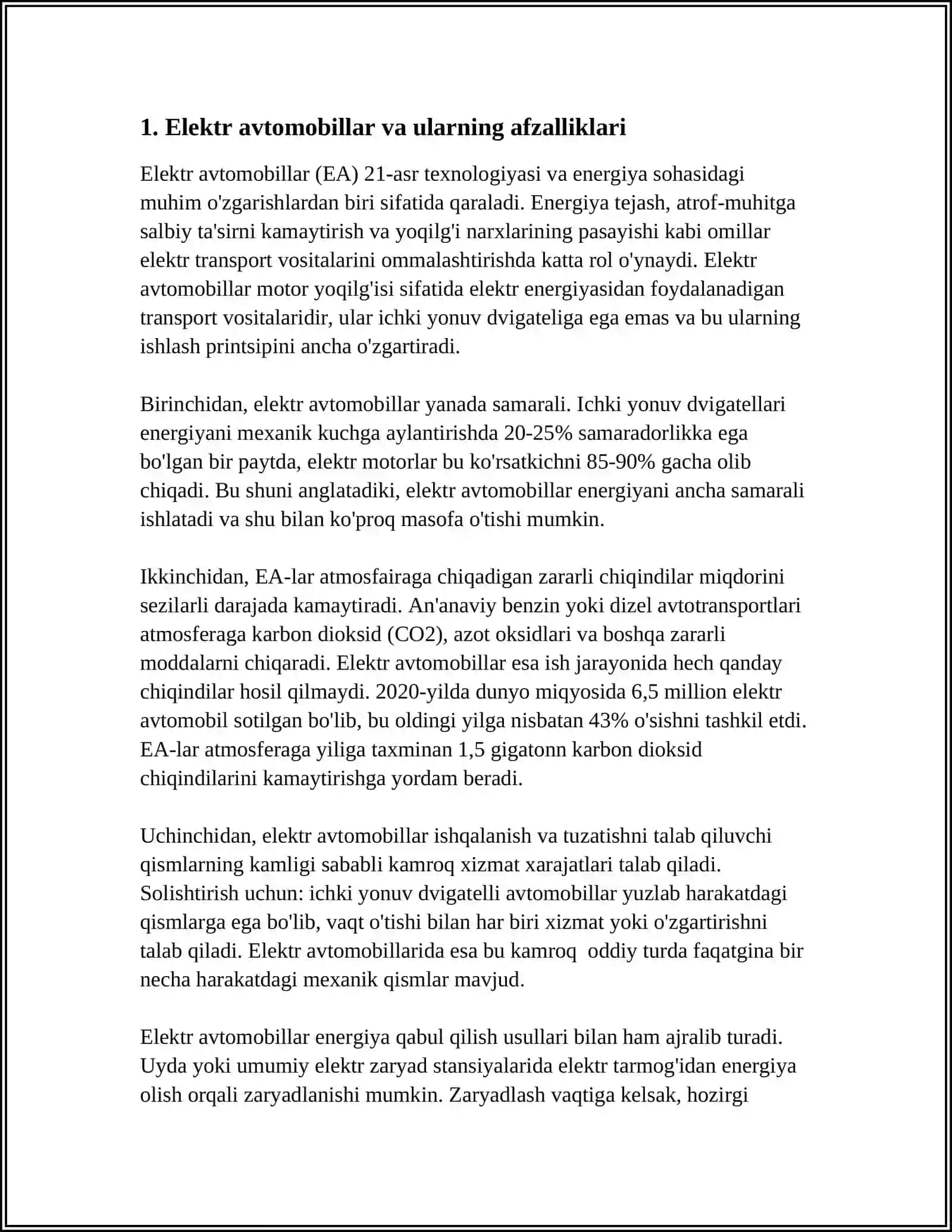 ZAMONAVIY AVTOMOBILLAR VA ULARNI ISHLAB CHIQARISH TEHNALOGIYASI 3