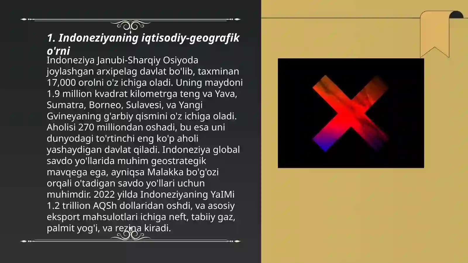 Indoneziyaning iqtisodiy-geografik o'rni va tabiiy resurslari 3