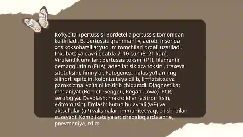 Koʻkyoʻtal (pertussis) bakteriyasi va uning davolash usullari 3