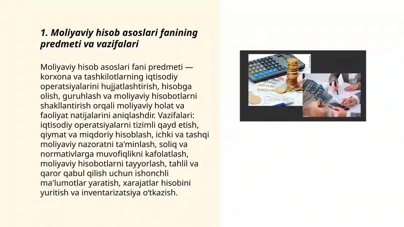 Moliyaviy hisob asoslari fanining predmeti va usullari 3