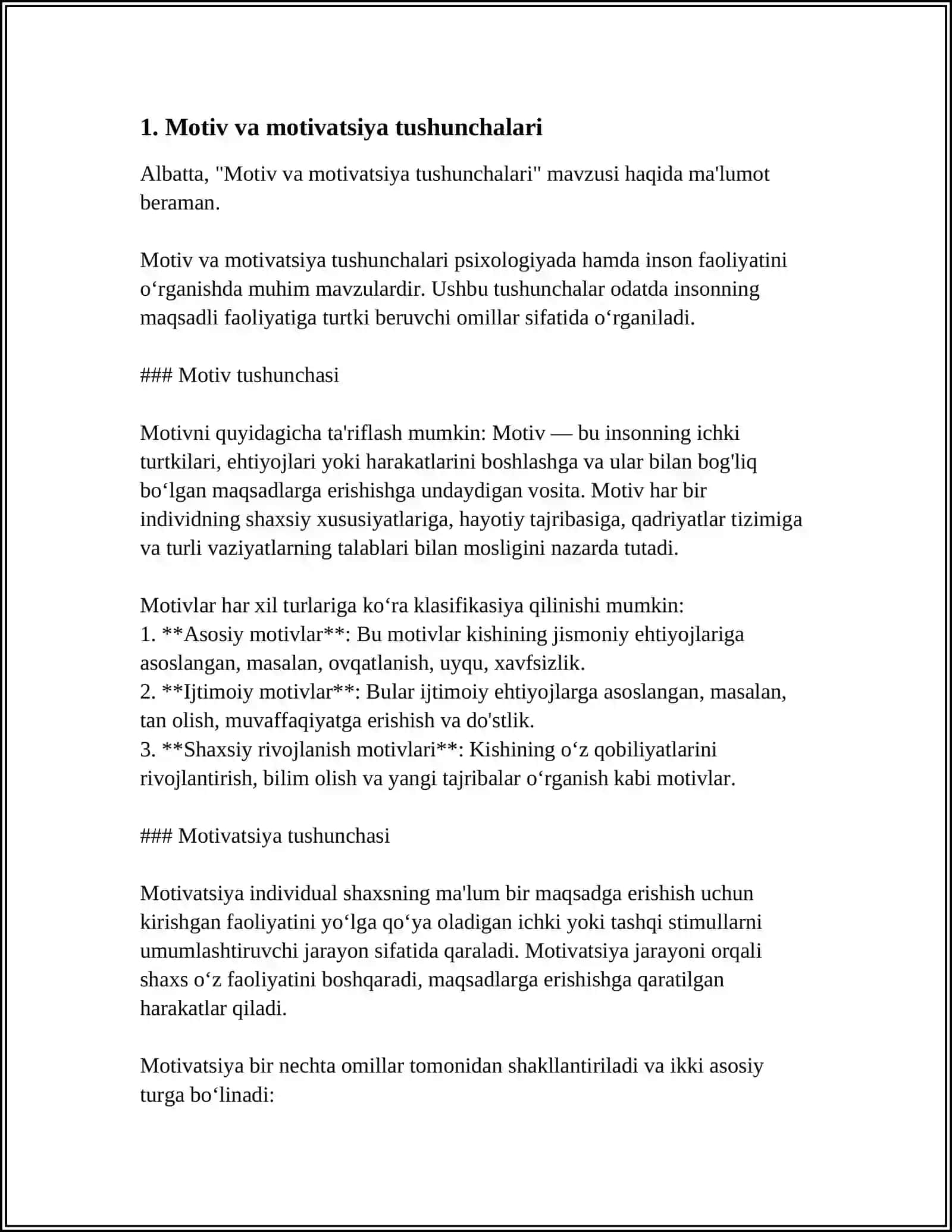 XORIJ PSIXOLOGIYASIDA MOTIVVA MOTIVATSIYA MUAMMOSI 3