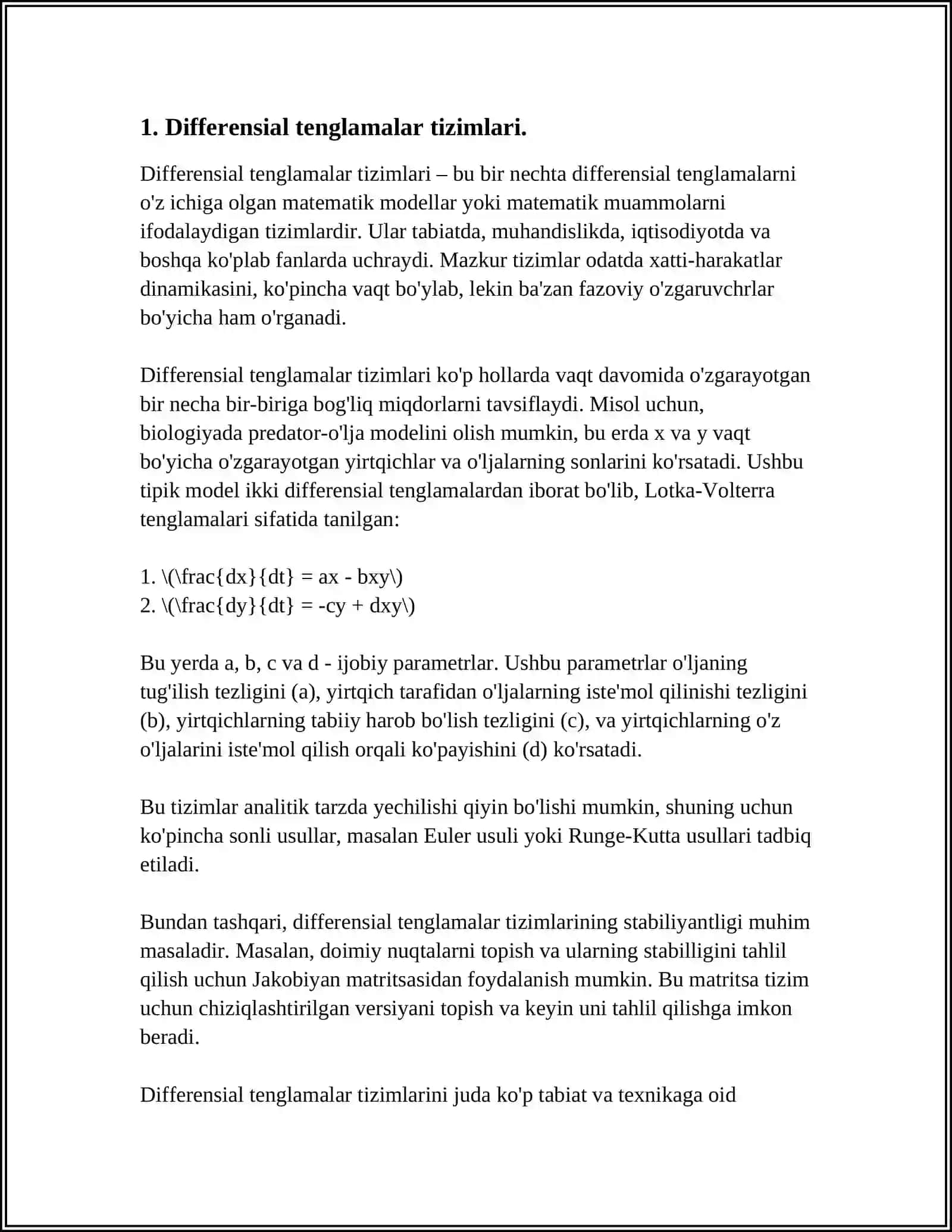 DIFFERENSIAL TENGLAMALAR SISTEMASI 3