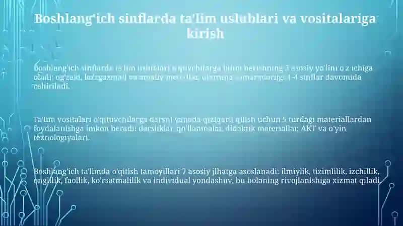 Boshlang'ich sinflarda ta'lim uslublari 3