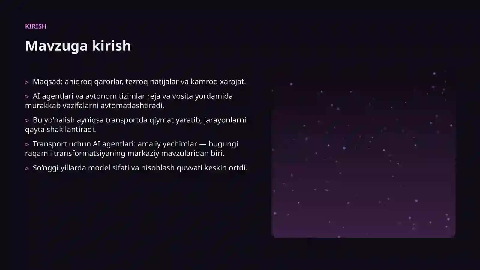 Transport uchun AI agentlari: amaliy yechimlar 3