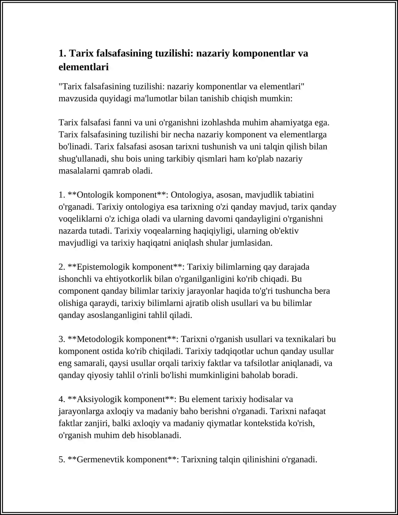 TARIX FALSAFASINING TUZILISHI, FUNKSIYALARI VA TARIXIY JARAYON MAZMUNINI BELGILASHGA OID 3