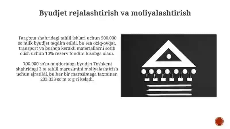 Tahlil ishlarini tashkil qilish va manbalar bilan ta'minlash 3