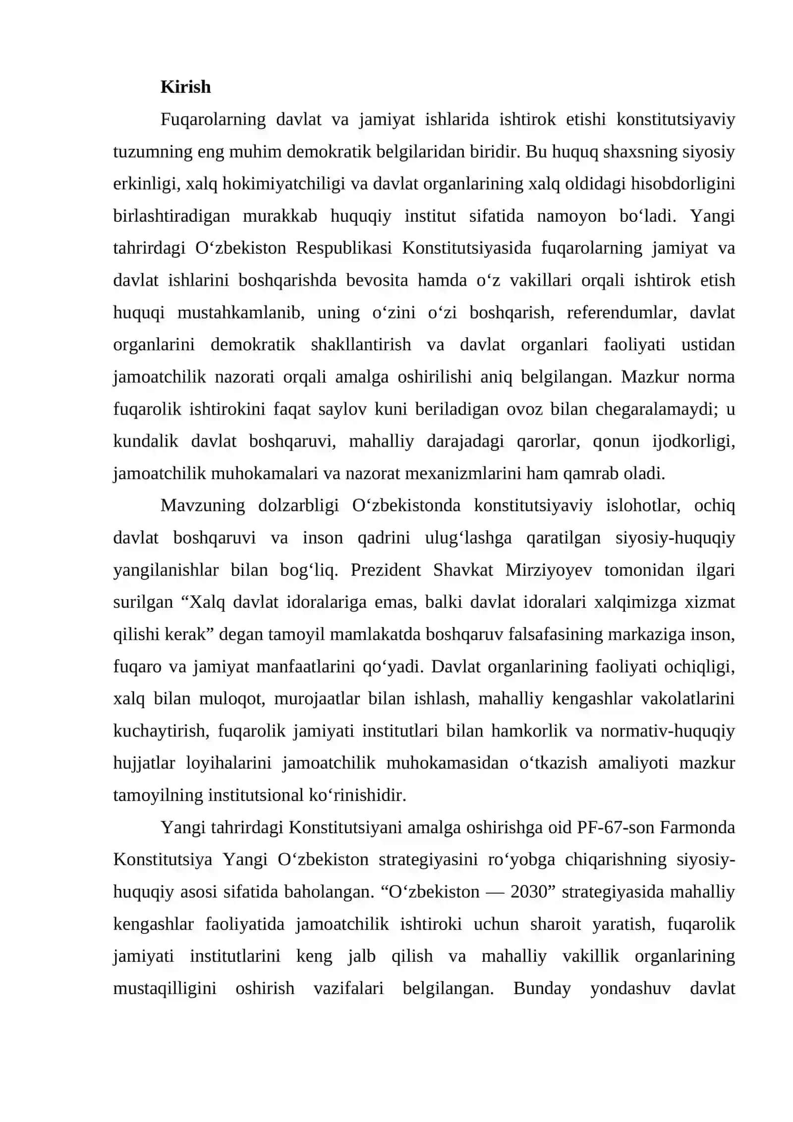FUQAROLARNING DAVLAT VA JAMIYAT ISHLARIDA ISHTIROK ETISHNING KONSTITUTSIYAVIY ASOSLARI 3