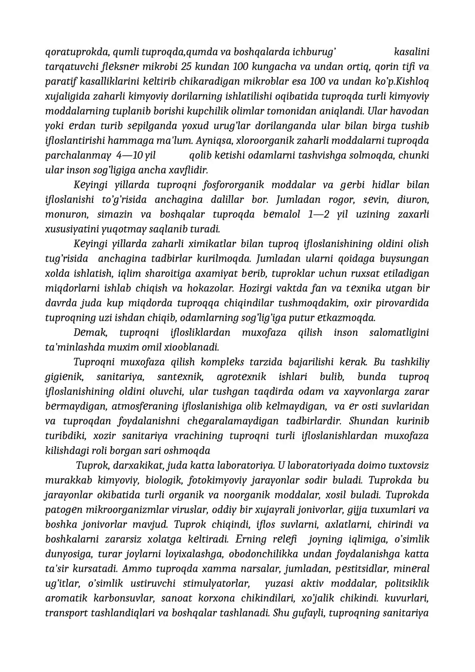 Peststidlarni qo'llash natijasida tuproqlarni ifloslanishi 3