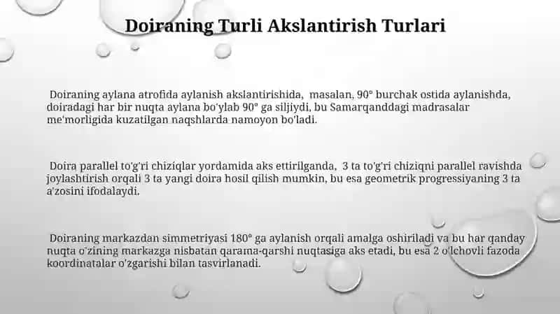 Doirani o'z-o'ziga akslantirish 3