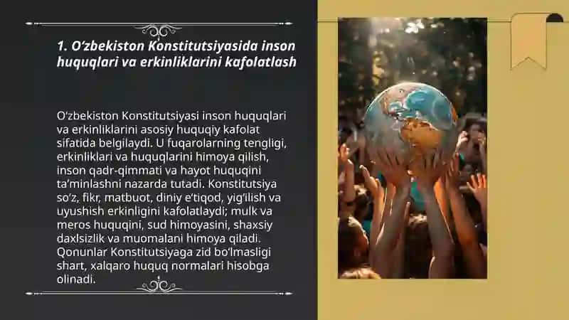 Oʻzbekistonda inson huquqlari va erkinliklarini kafolatlanishi 3