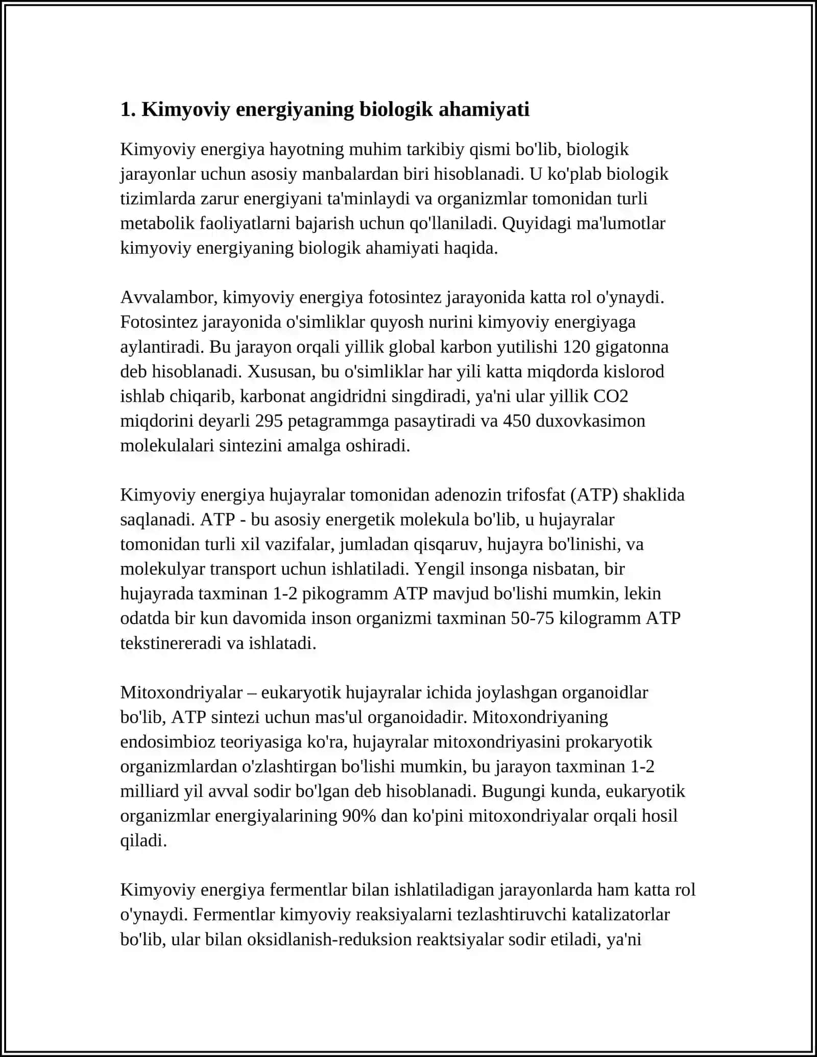ORGANIZMDA ASOSIY ENERGIYA ALMASHINUV TENGLAMASI VA UNI TASHKIL ETUVCHILARI 3