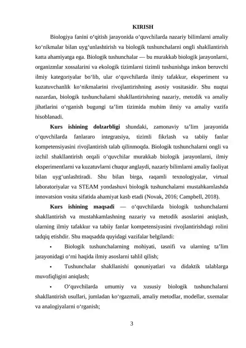 Biologiyani o’qitishda o’quvchilarda umumiy va xususiy biologik tushunchalarni shakllantirish yo’llari 3