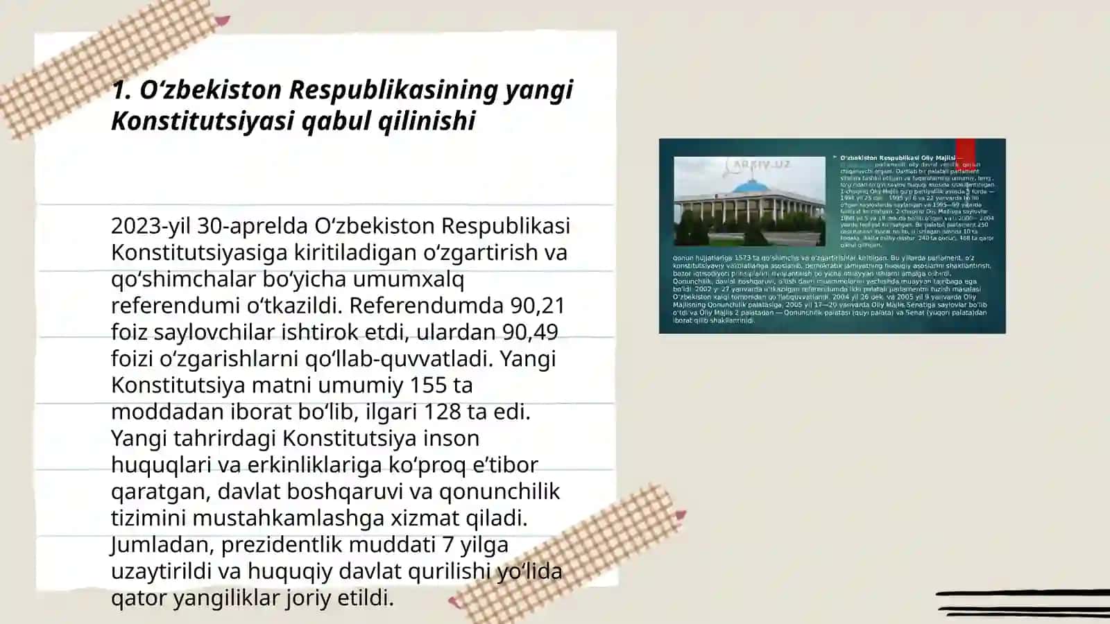 Mustaqillik yillarida davlat boshqaruvi tizimida amalga oshirilgan islohotlar 3