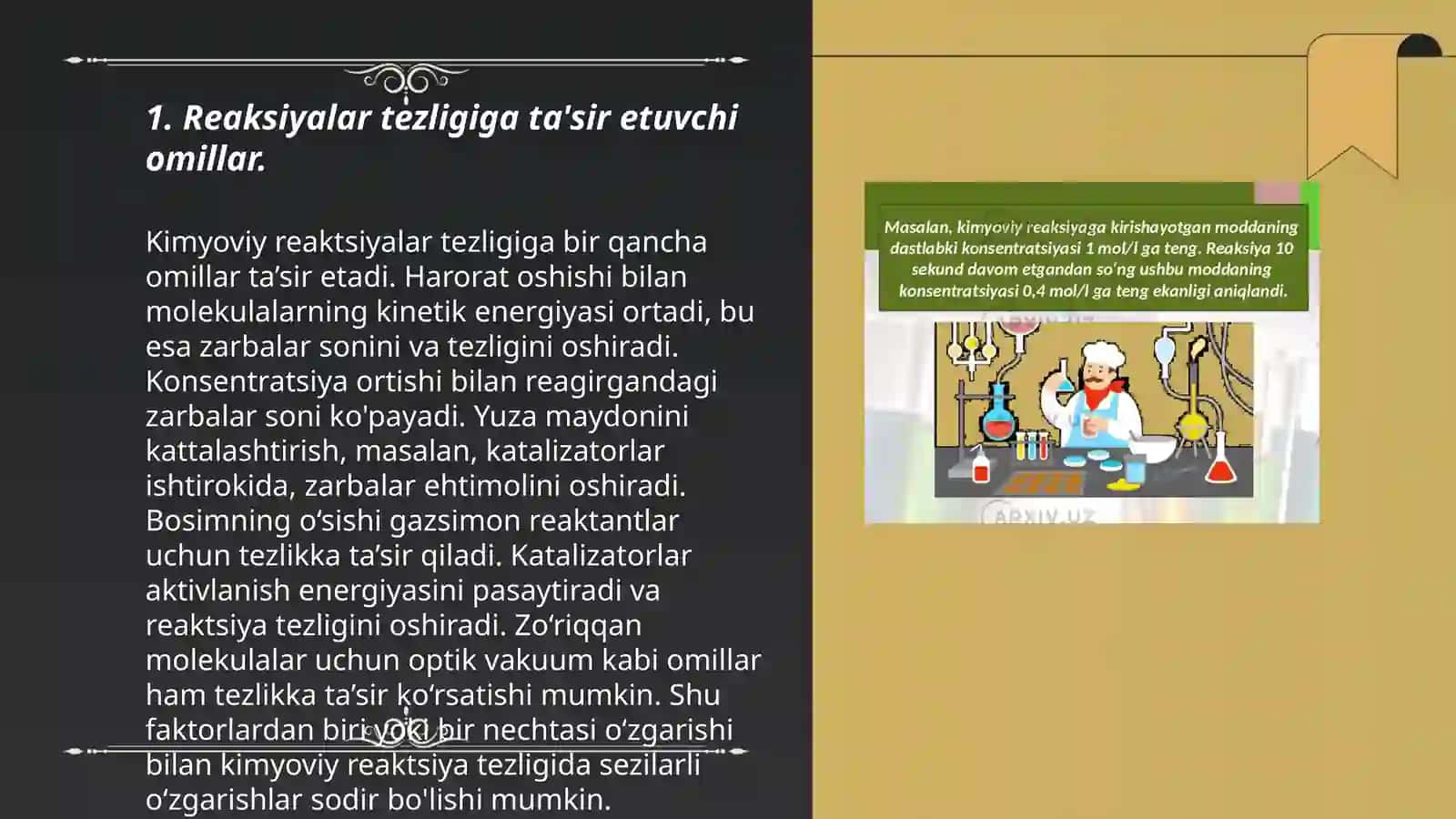 Kimyoviy reaksiyalar tezligi 3