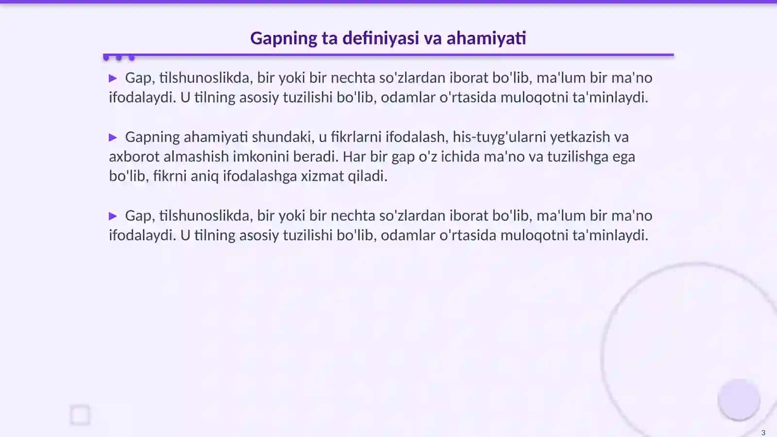 Gap. Gap - kammunikativ birlik sifatida. Ifoda maqsadiga ko'ra gap turlari 3