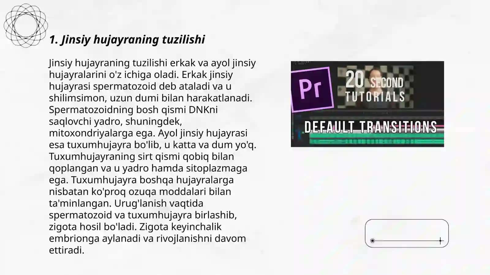 Jinsiy hujayrani tuzilishi va rivojlanishi 3