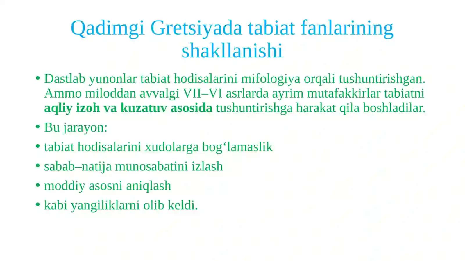 Qadimgi Yunonistonda ilmiy bilimlarning rivojlanishi 3