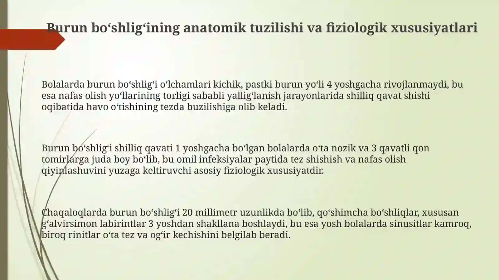 Bolalarda Burun, xalqum va xiqildoqning anatomo-fiziologik hususiyatlari 3