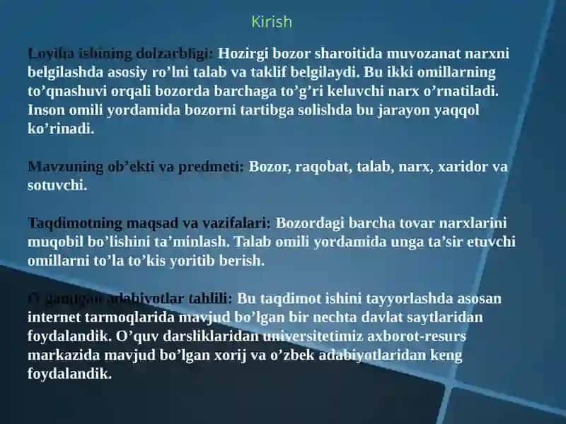 TALAB QONUNI: TA’SIR ETUVCHI OMILLAR VA AMALIY MISOLLAR 3