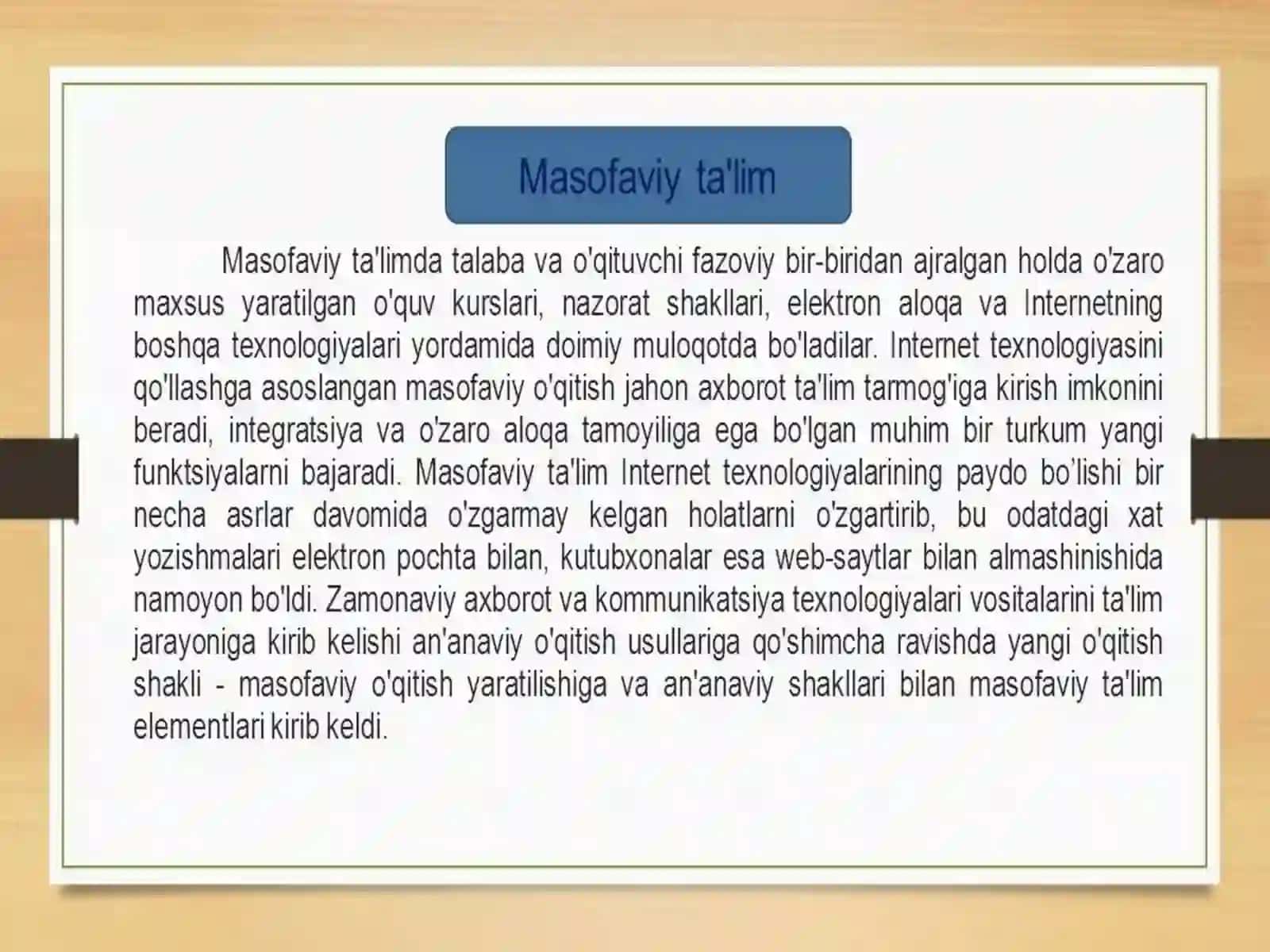 MASOFALI TA’LIM TEXNOLOGIYALARI 3