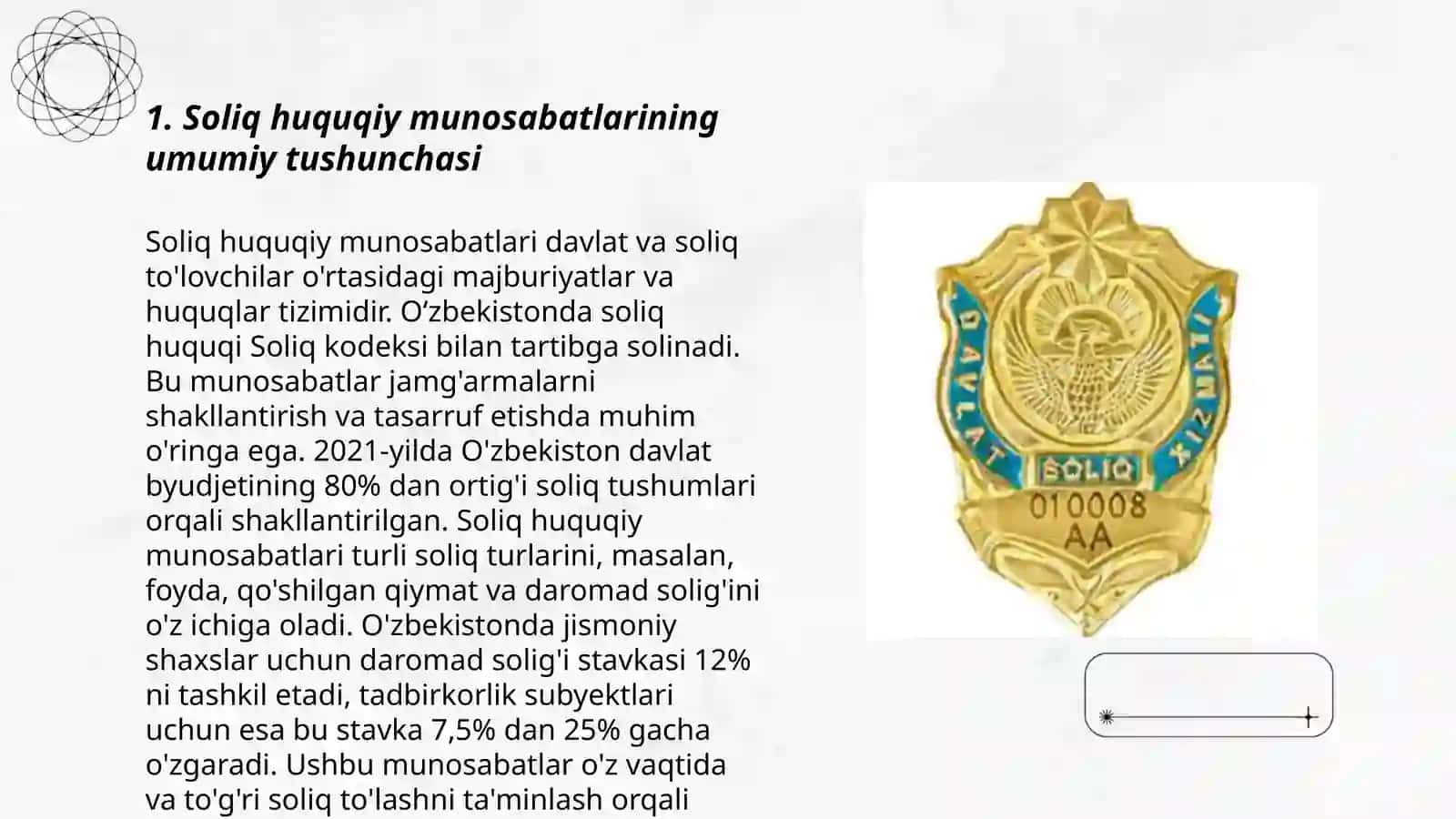 Soliq huquqiy munosabatlarining tushunchasi va tuzilishi 3