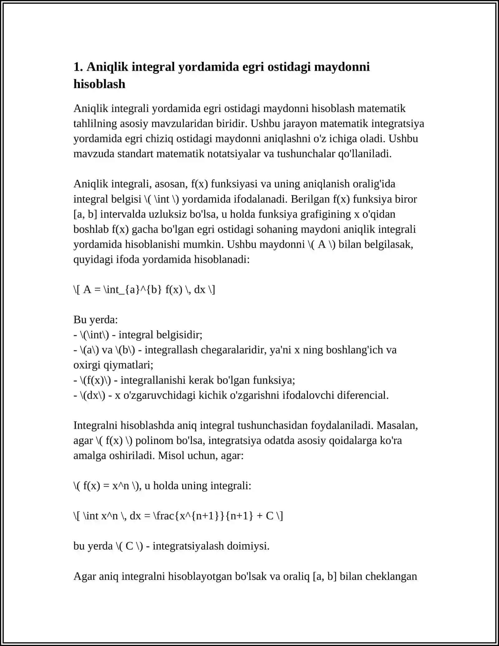 ANIQ INTEGRALNING GEOMETRIK VA MEXANIK TATBIQI 3