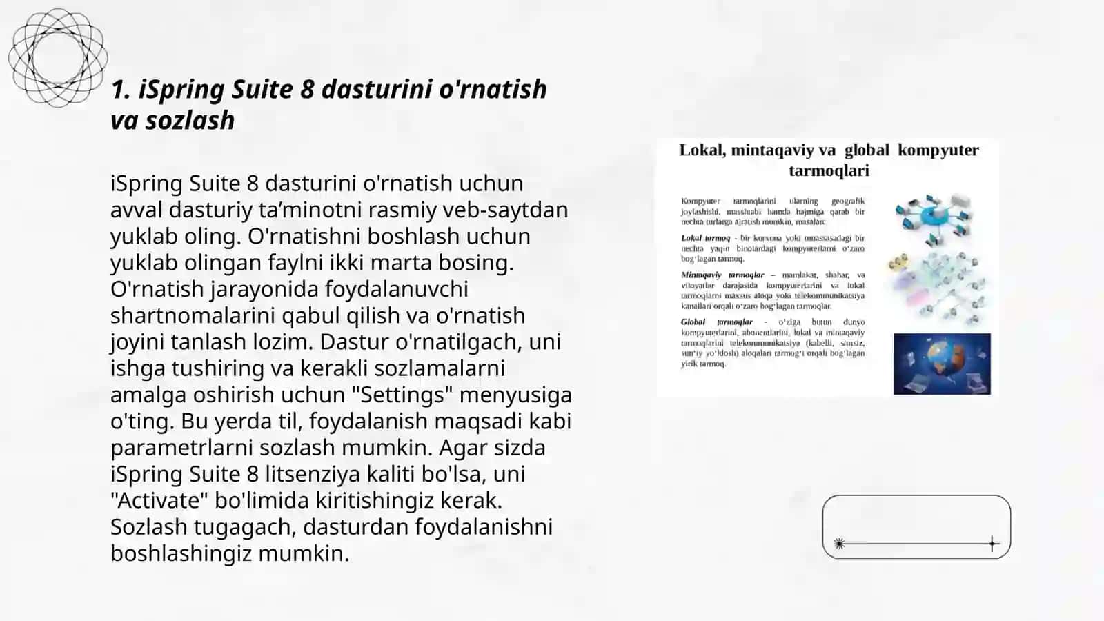 iSpring Suite 8 dasturi asosida Kimyoni komyuterda modellashtirish bo'yicha taqdimot 3