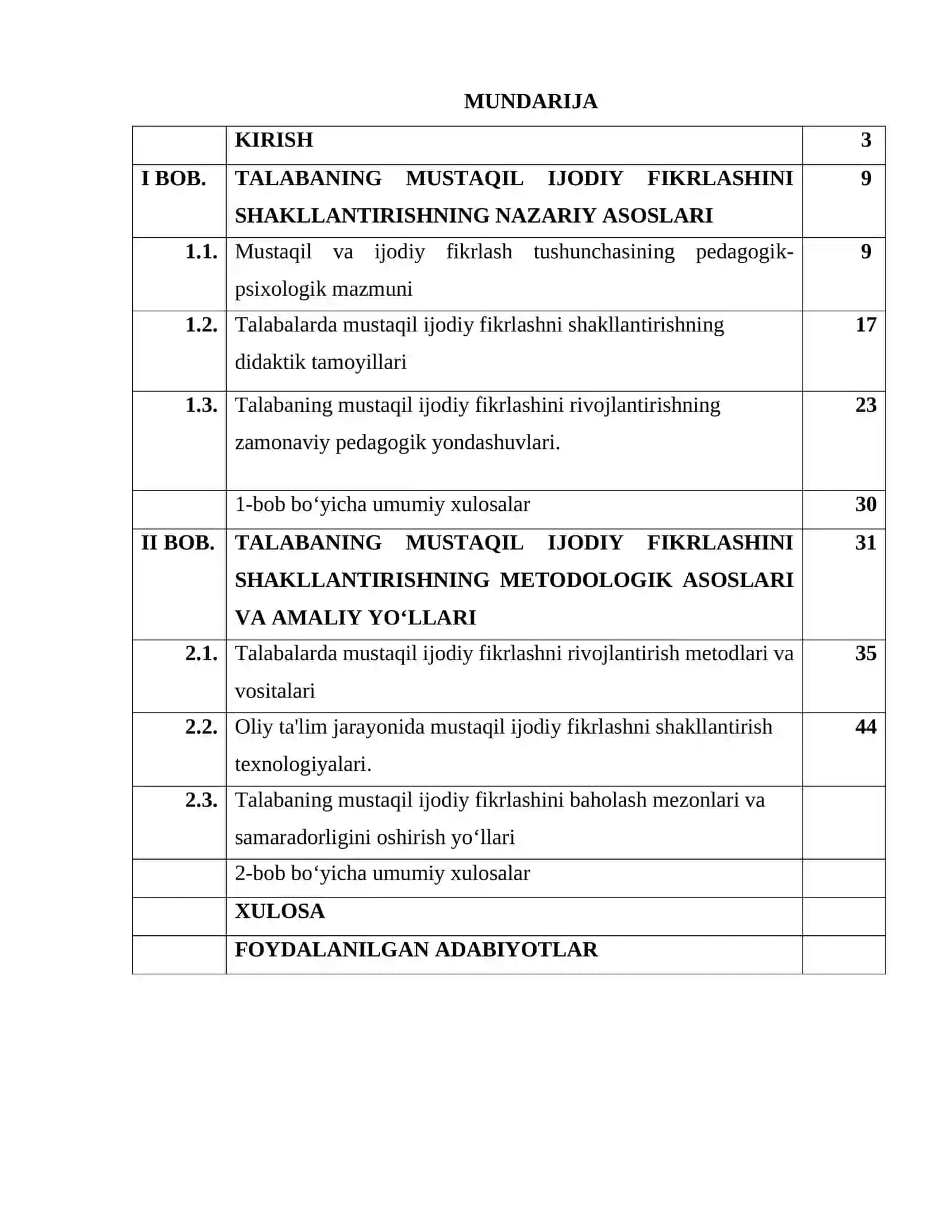 “TALABALARNING MUSTAQIL,IJODIY FIKIRLASHINI SHAKILLANTIRISH VA RIVOJLANTIRISH TEXNIKASI” 3