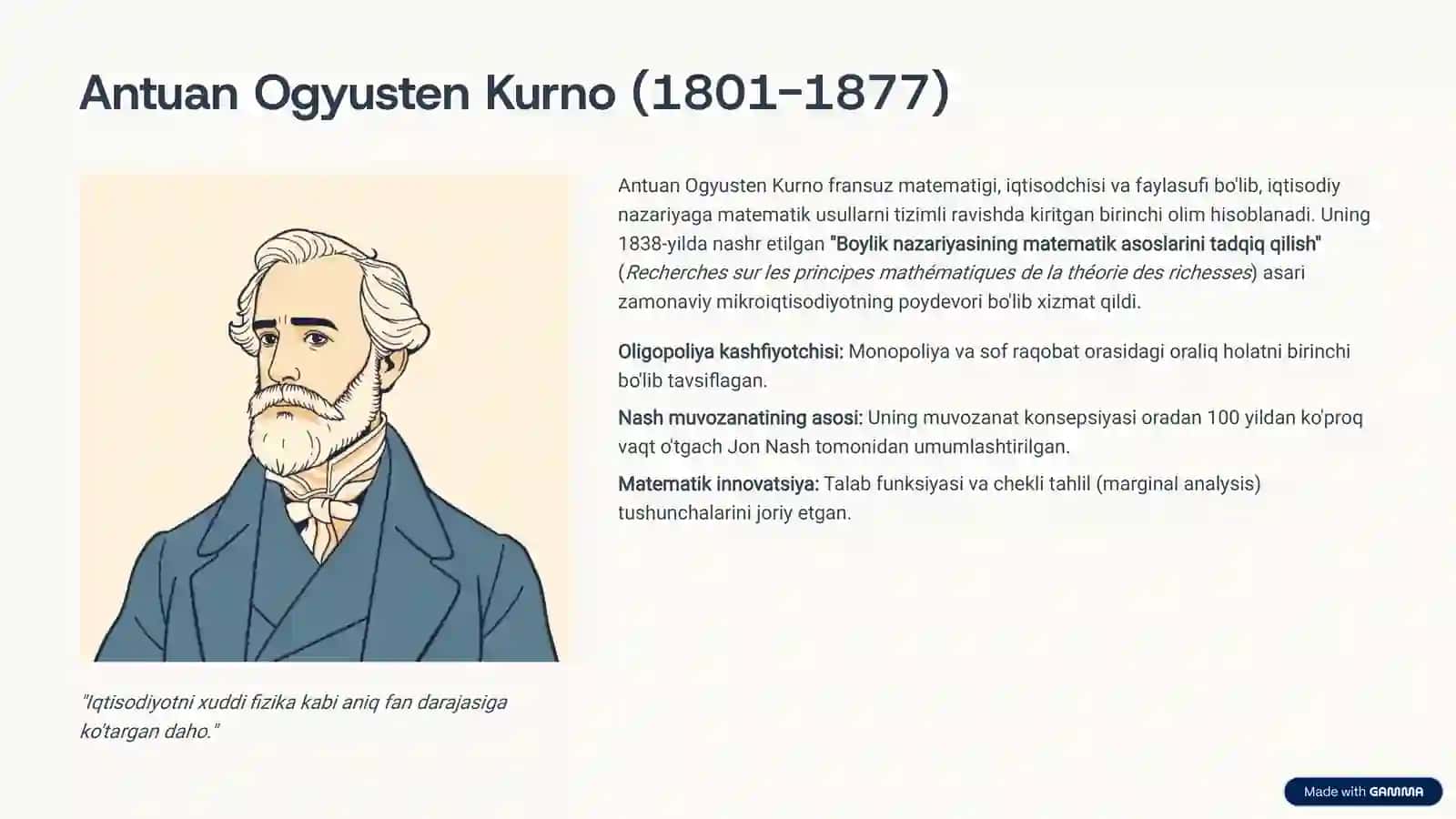 Iqtisodiyotda Matematik Usullar: A.O. Kurno Modeli 3