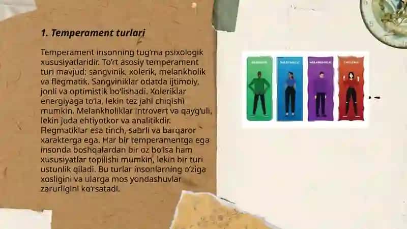 Shaxsning psixologik xususiyatlari: Temperament 3