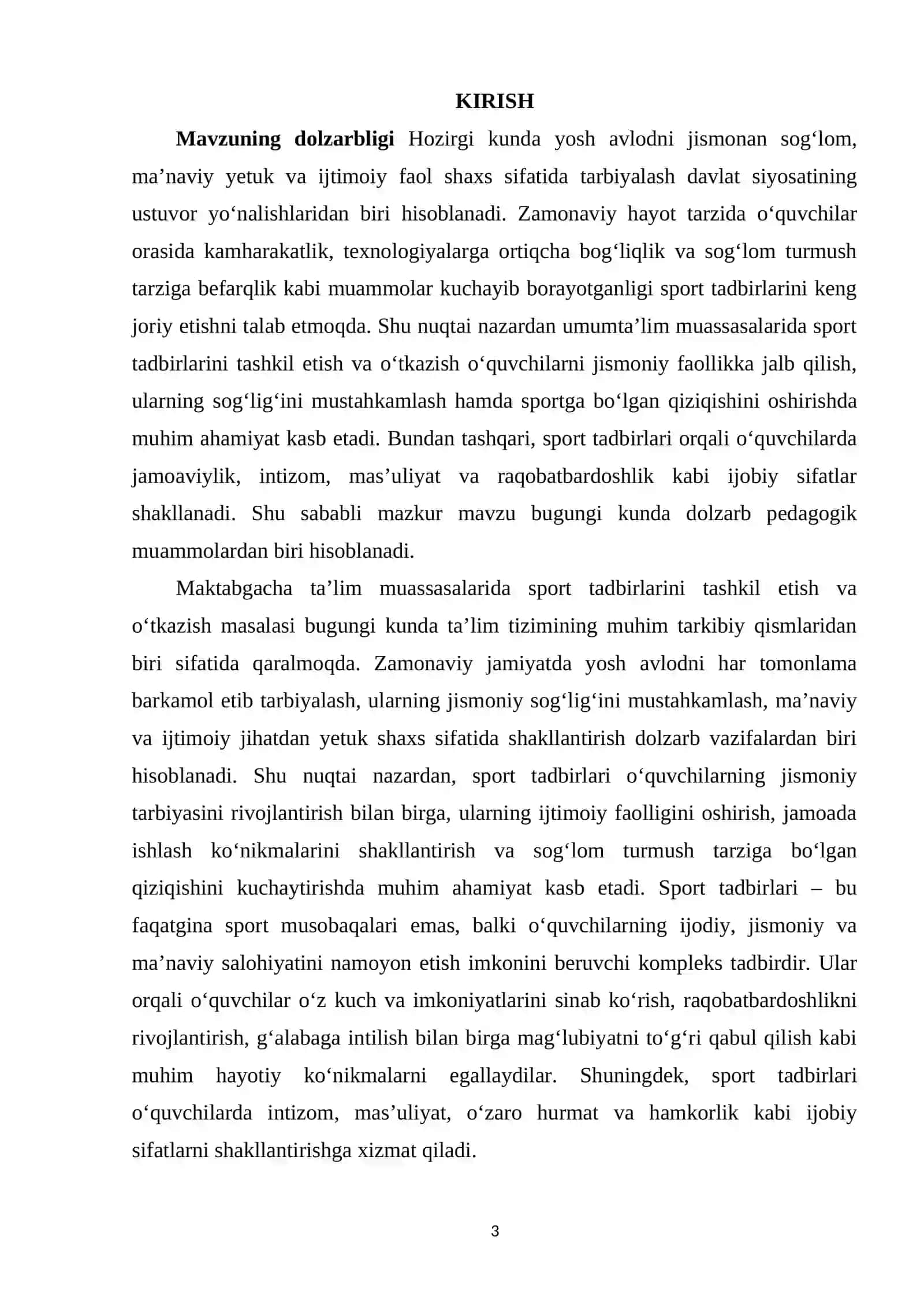 MAKTABGACHA TA’LIM MUASSASALARIDA OMMAVIY SPORT TADBIRLARINI TASHKIL QILISH VA OʻTKAZISH 3