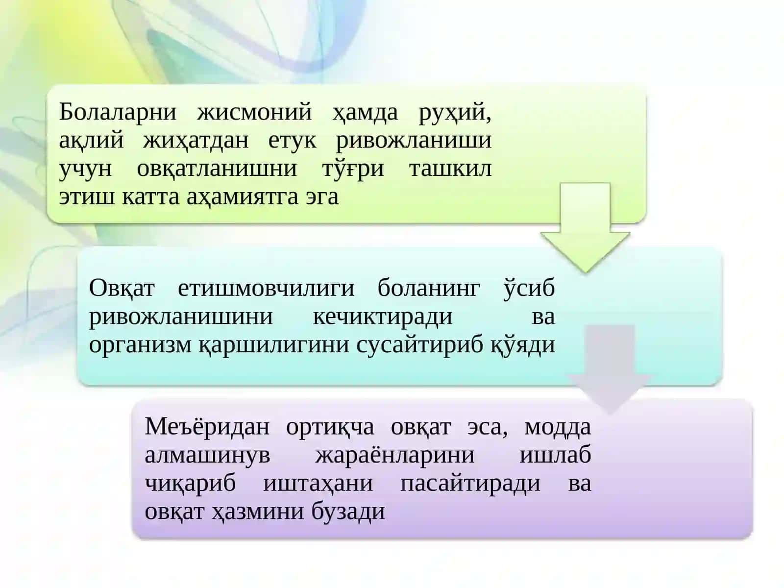 Мактабгача таълим ташкилотларида соғлом овқатлантиришни ташкилэтишнинг долзарблиги 3