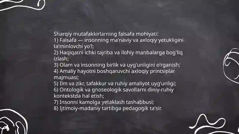 Falsafa mohiyatiga oid sharq va gʻarb mutafakkirlari tariflar tasniflash 3