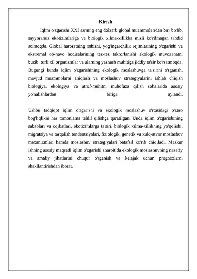 Iqlim o'zgarishi va ekologik moslashuv 3