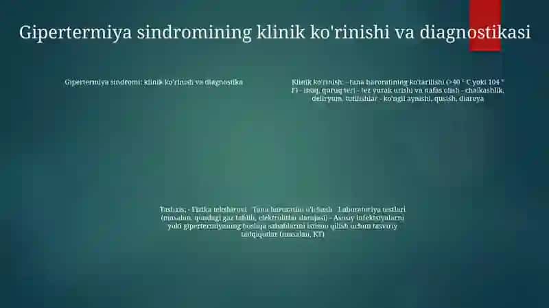 Gipertermiya Sindromi Va Uni Davolashda Ishlatiladigan Dori Vositalari 3