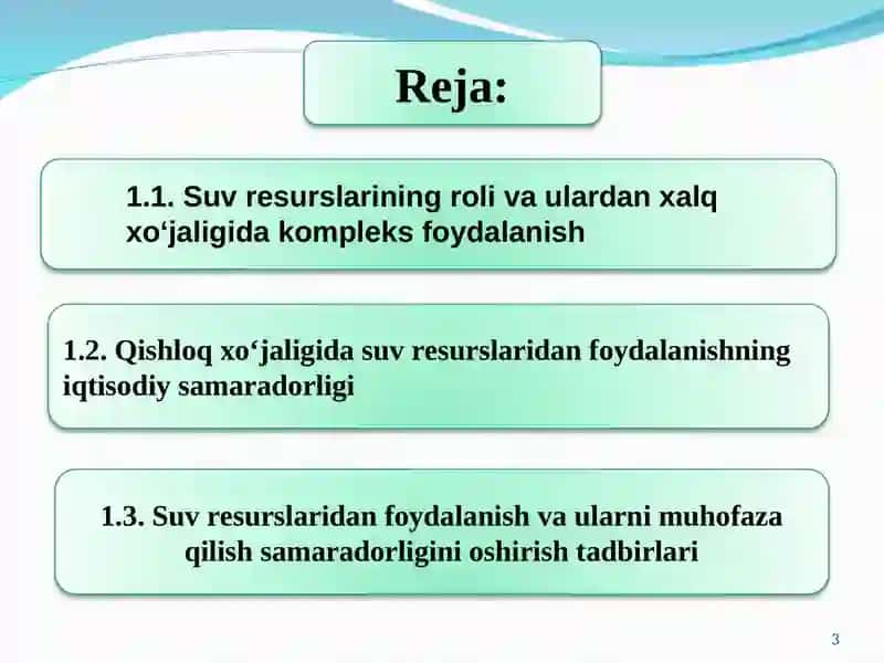 Suv xo‘jaligi iqtisodi va menejment 3