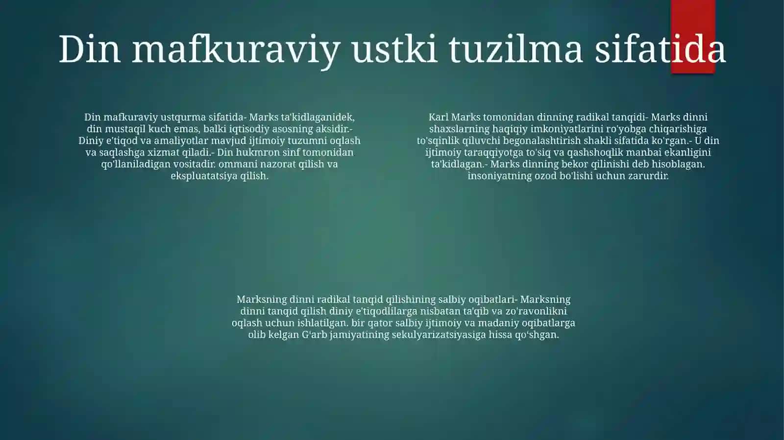 Karl Marks Tomonidan Dinni Radikal Tanqid Qilinishi Va Uning Salbiy Oqibatlari 3