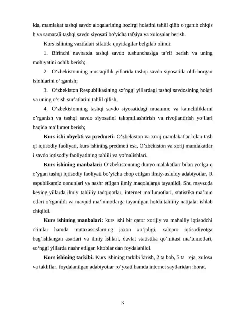 O‘zbekiston Respublikasining tashqi savdo munosabatlari 3
