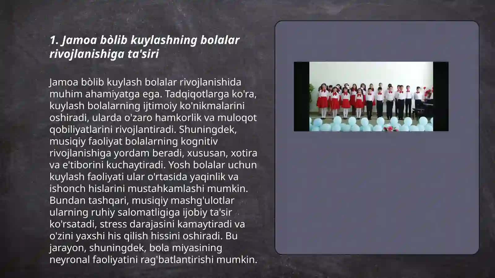 Tilakova Gulhayoning Musiqa òqitish metodikasi fanidan tayorlagan taqdimoti 3