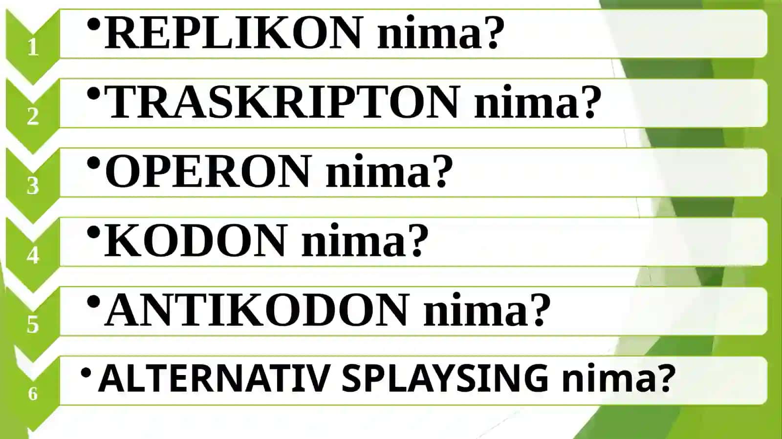 GEN EKSPRESSIYASI VA REGULYATSIYASI (INTRON, EKZZON) 3